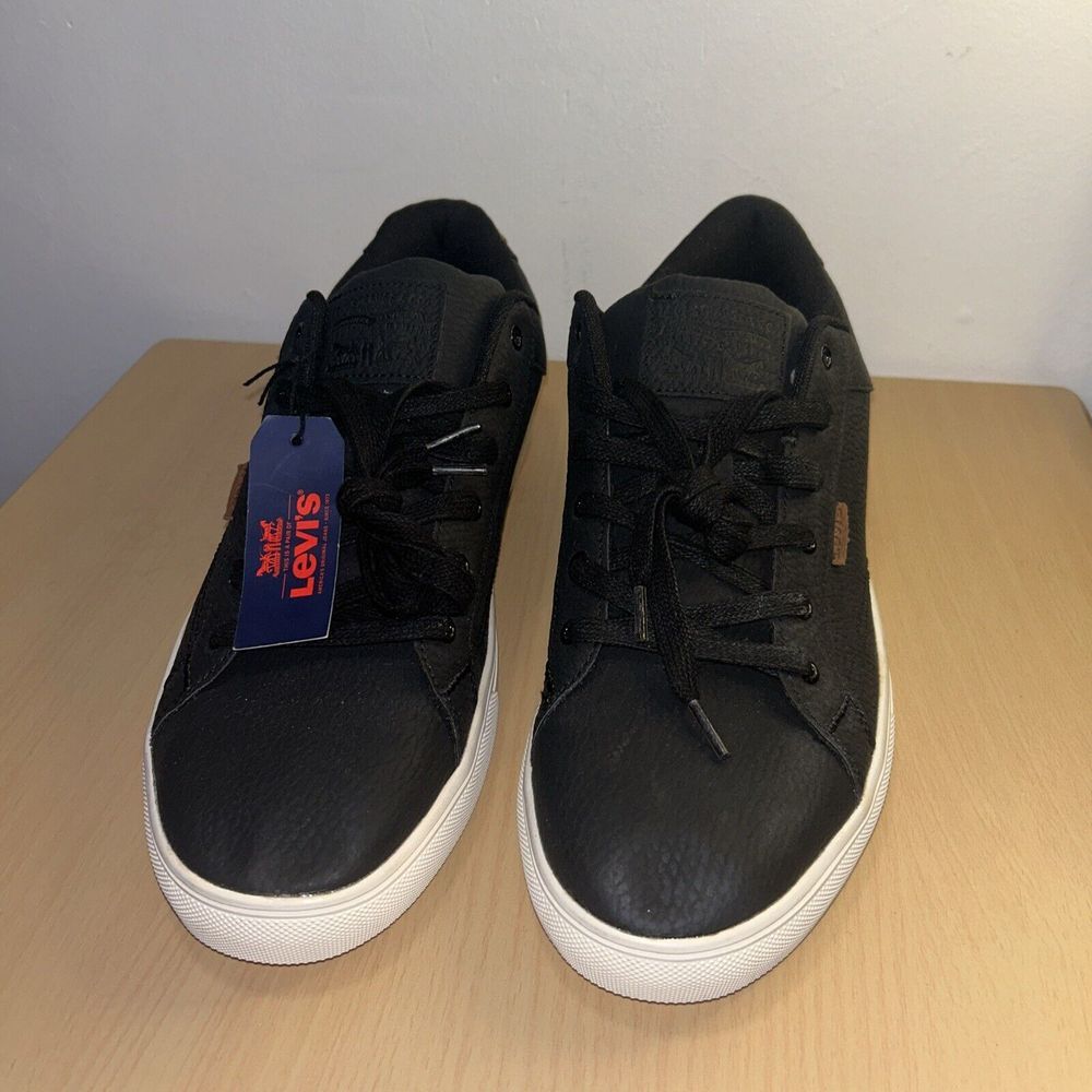 Levis Men's Lancer Sneakers Low Top Lace Up Perforated Navy Burgundy Size 13 New